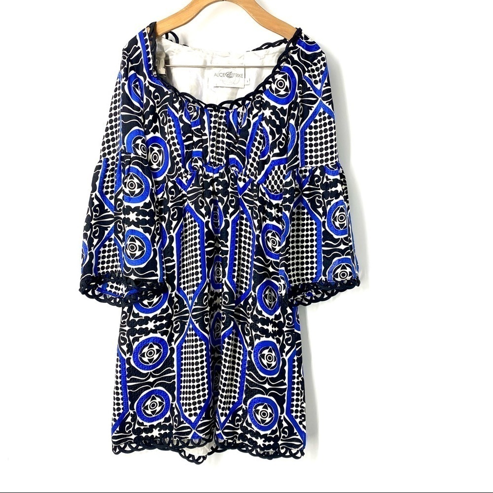 Alice & Trixie 100% silk bell sleeve mini dress 4